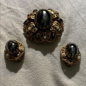 Vintage West Germany 🇩🇪 brooch, and earrings